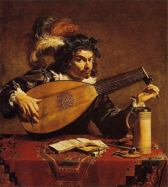 Theodoor Rombouts The Lute Player oil painting picture